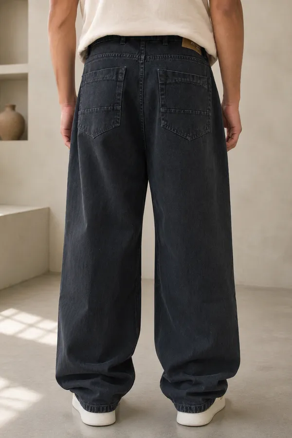 Carbon_Black_Cotton_Baggy_Straight_Fit_Jeans_For_Men