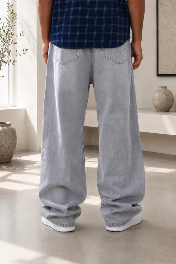 Ash_Grey_Cotton_Baggy_Fit_Jeans_For_Men