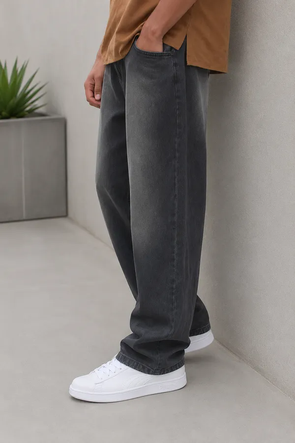 Charcoal_Grey_Cotton_Baggy_Fit_Jeans_For_Men
