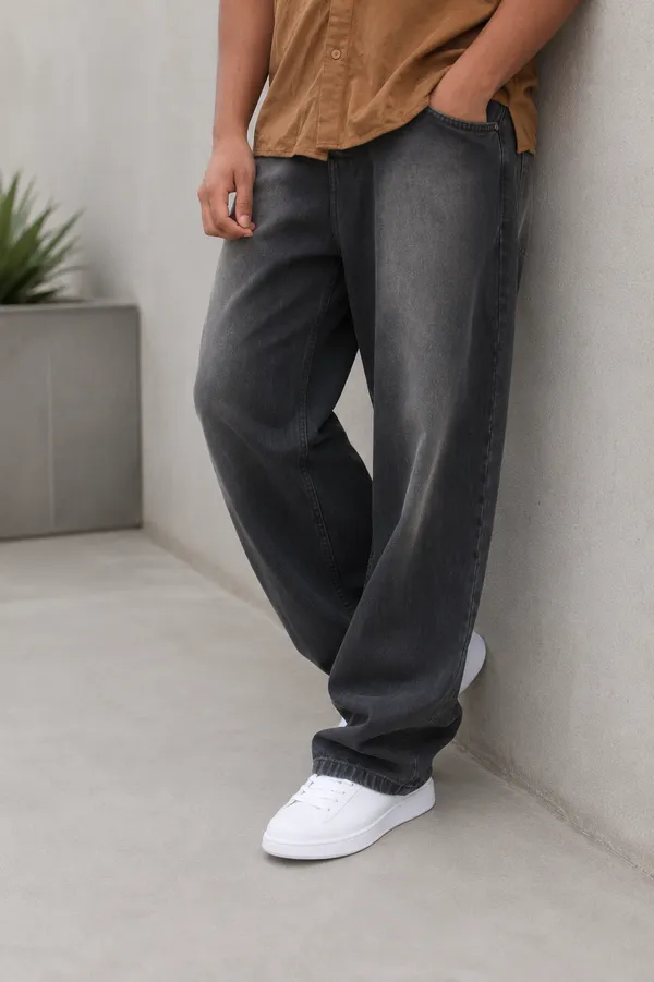 Charcoal_Grey_Cotton_Baggy_Fit_Jeans_For_Men