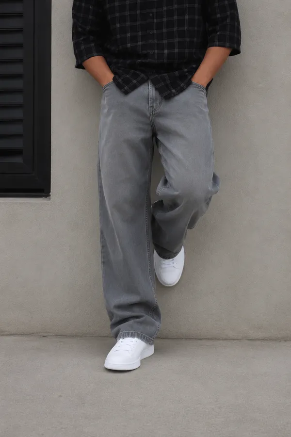 Smoke_Grey_Cotton_Baggy_Fit_Jeans_For_Men