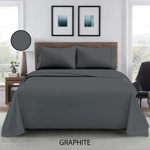 Grey_330Tc_100%_Pure_Cotton_Satin_-_Solid_Colour_King_Size_Bedsheet_1+2_Set_For_Bedding