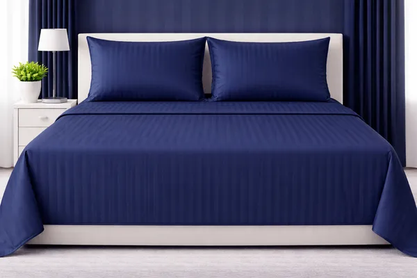 Navy_Heavy_Glace_Cotton_-_130Gsm_Single_Bed_1+1_Set_For_Bedding