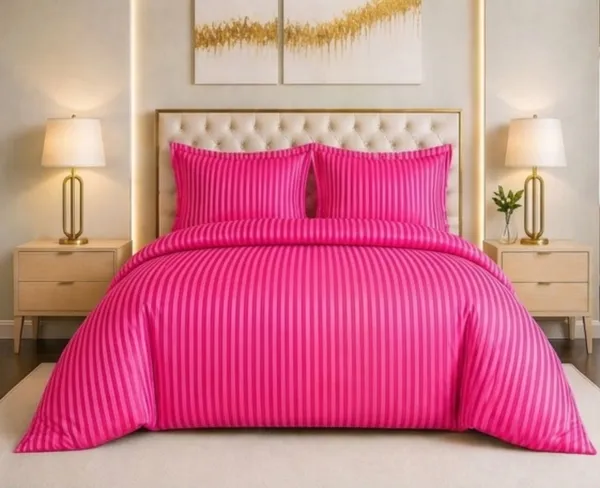 Cotton_Kool_210TC_Pure_Cotton_Sattin_Stripes_Hot_Pink_King_Size_Bedsheet_With_2_Pillow_Covers