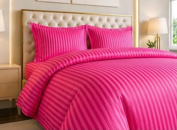 Cotton_Kool_210TC_Pure_Cotton_Sattin_Stripes_Hot_Pink_King_Size_Bedsheet_With_2_Pillow_Covers