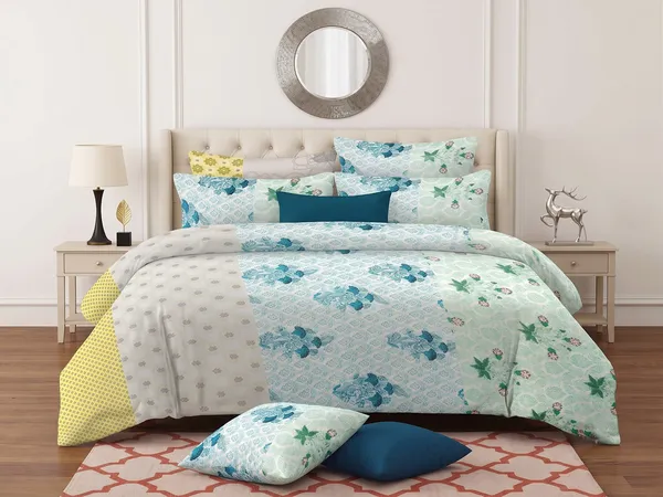 Export_Quality_180TC_Pure_Cotton_Floral_Multicolour_Queen_Size_Bedsheet_Set_With_2_Pillow_Covers