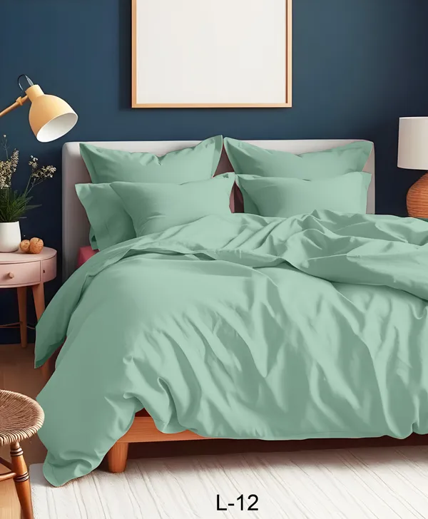 Sage_Green_330Tc_100%_Pure_Cotton_Satin_+_300Gsm_Filling_With_Non-Woven_King_Size_Heavy_Comforter_For_Bedding