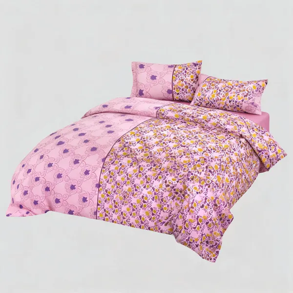 Pink_100%_Pure_Cotton_-_180Tc_Queen_Size_Bedsheet_1+2_Set_For_Bedding