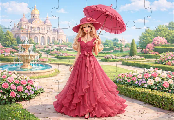 24-Piece_Jigsaw_Puzzle_–_Pink_Princess_Doll_with_Ruffled_Gown_&_Umbrella_|_Educational_Puzzle_for_Kids_Ages_3+