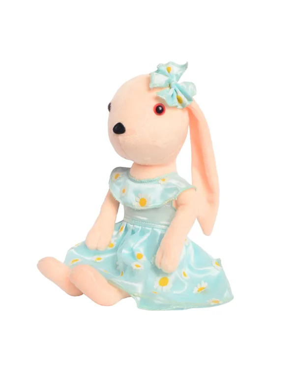 Soft_Plush_Doll_for_Kids_-_Soft_Body_-_Soft_Toy_-_Mint_Floral_Dress_With_Bow