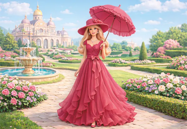 24-Piece_Jigsaw_Puzzle_–_Pink_Princess_Doll_with_Ruffled_Gown_&_Umbrella_|_Educational_Puzzle_for_Kids_Ages_3+