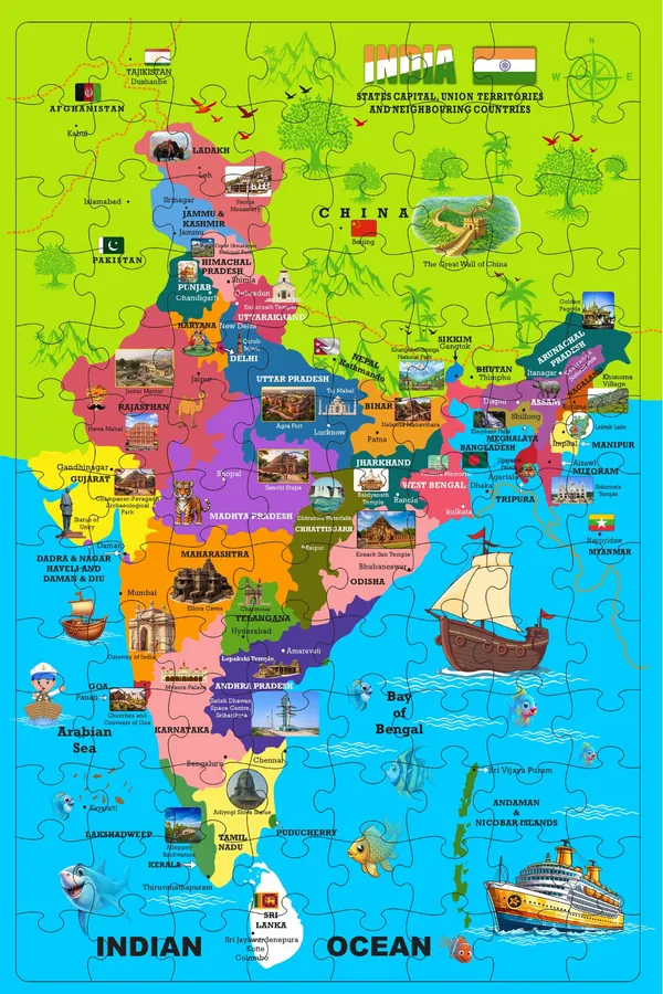 Jigsaw_Puzzle_104_Pieces_-_Map_Of_India_Educational_Puzzle_for_Kids_Ages_3+_