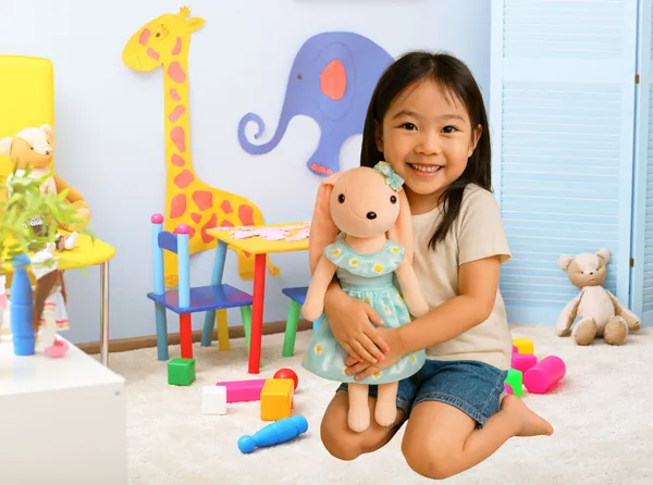 Soft_Plush_Doll_for_Kids_-_Soft_Body_-_Soft_Toy_-_Mint_Floral_Dress_With_Bow
