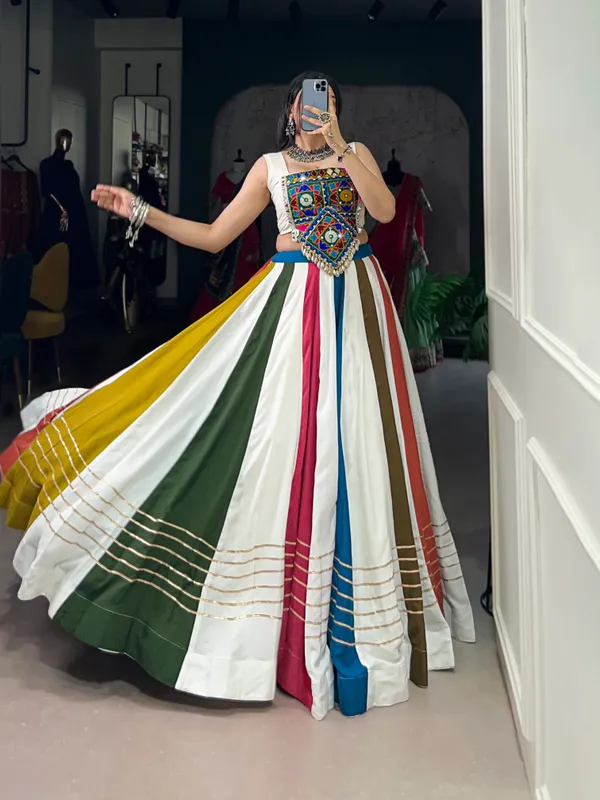 Elegant_Multicolour_Vertical_Striped_Lehenga_Choli_Set_with_Traditional_Embroidered_Blouse_&_Golden_Lace_Detailing