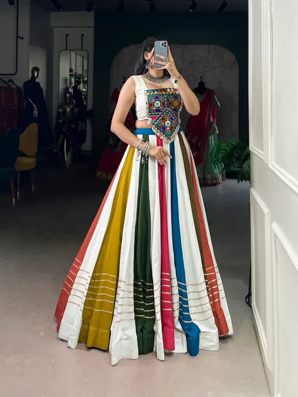 Elegant_Multicolour_Vertical_Striped_Lehenga_Choli_Set_with_Traditional_Embroidered_Blouse_&_Golden_Lace_Detailing