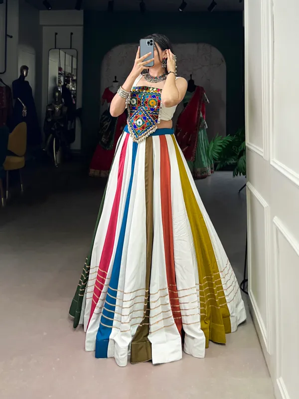 Elegant_Multicolour_Vertical_Striped_Lehenga_Choli_Set_with_Traditional_Embroidered_Blouse_&_Golden_Lace_Detailing