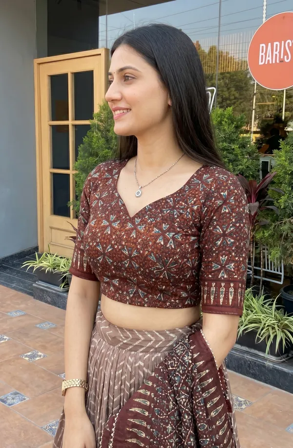 Maroon_Patola_Print_With_Foil_Work_Dola_Silk_Lehenga_Choli_For_Women