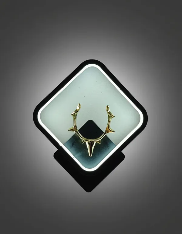 Black_&_Gold_Half_Deer_Diamond_Frame_LED_Wall_Lights_