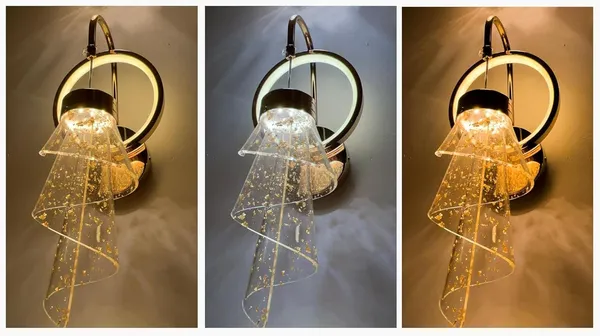 Metal_Glass_Gold_Ring_&_Acrylic_Cone_Shade_LED_Wall_Light