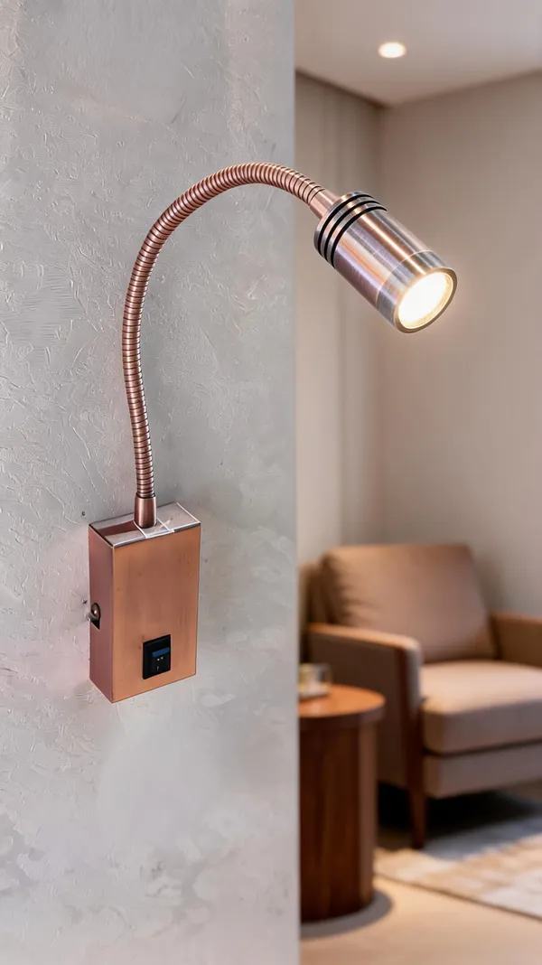 Metal_Modern_Rose_Gold_Flexible_Gooseneck_LED_Wall_Light