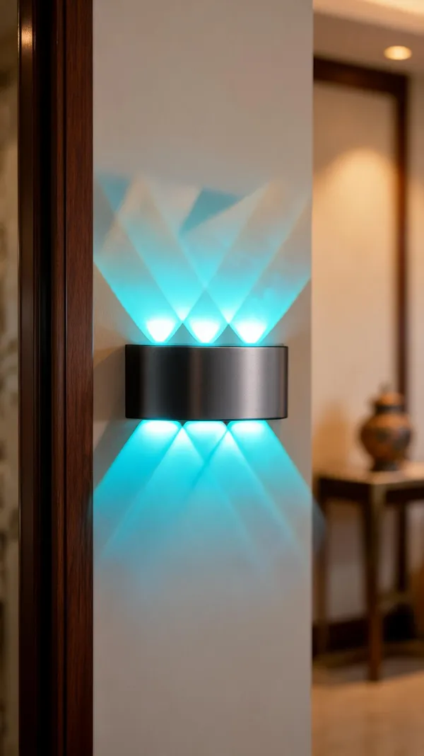Aluminum_Modern_Black_Cyan_Bidirectional_LED_Wall_Light