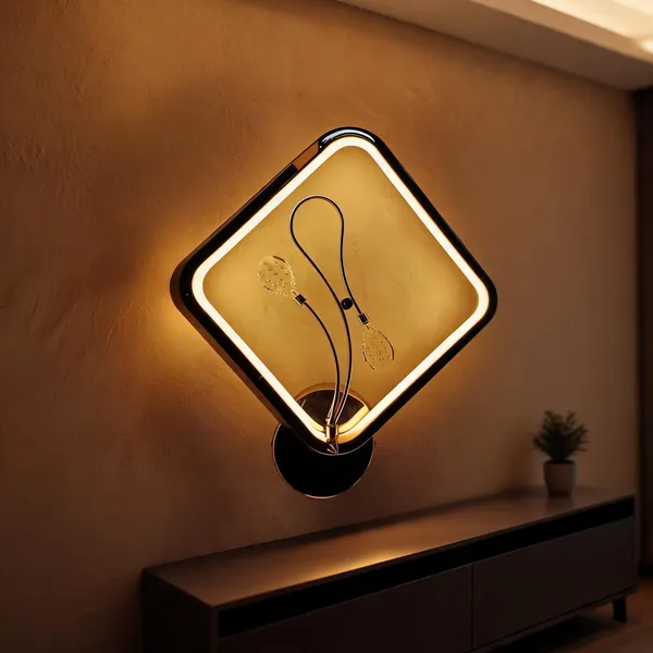 Aluminum_Modern_Black_Geometric_Frame_LED_Wall_Light
