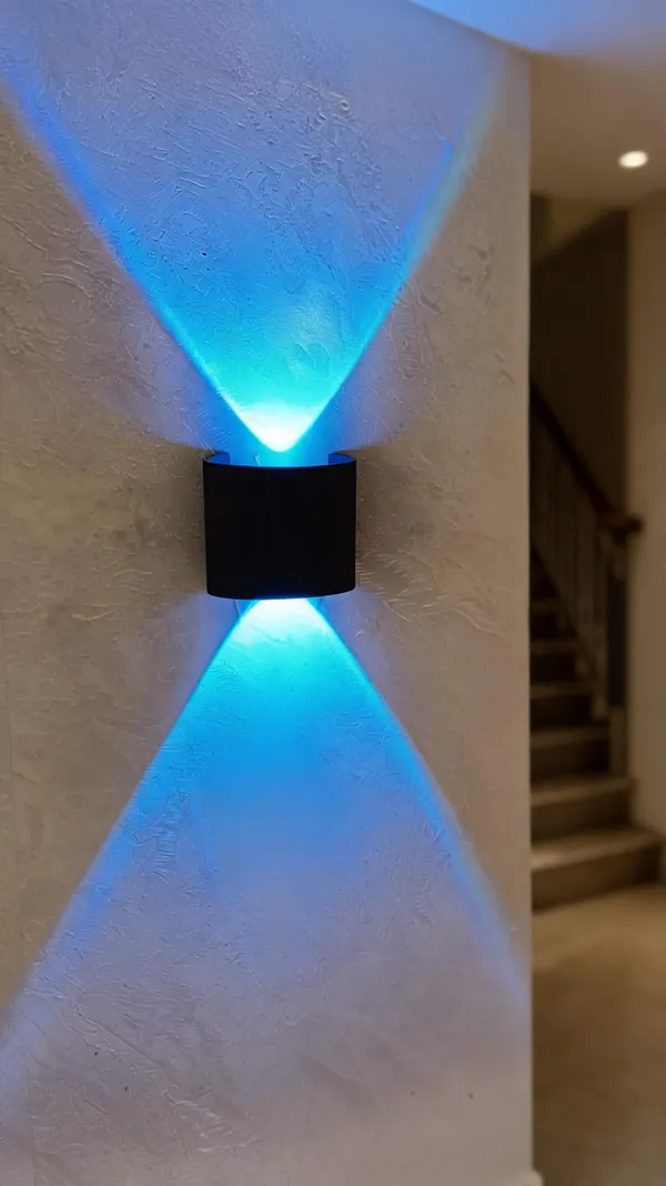 Aluminum_Modern_Black_Blue_Dual_Beam_LED_Wall_Sconce