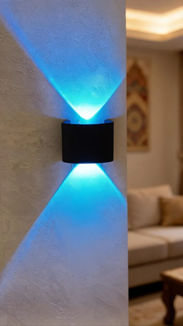 Aluminum_Modern_Black_Blue_Dual_Beam_LED_Wall_Sconce