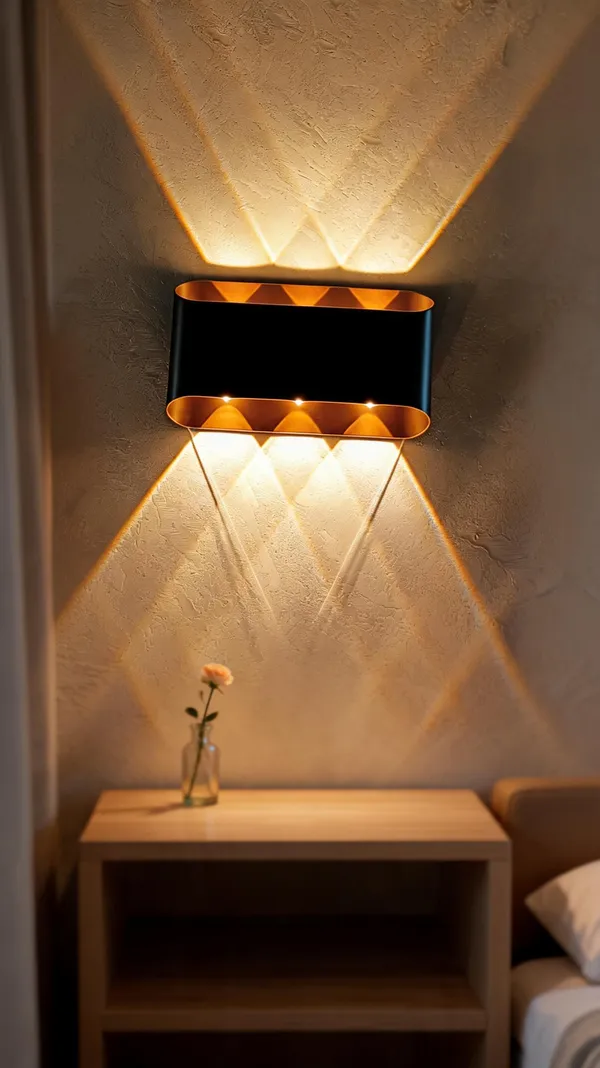 Aluminum_Modern_Black_Gold_Dual_Beam_LED_Wall_Light