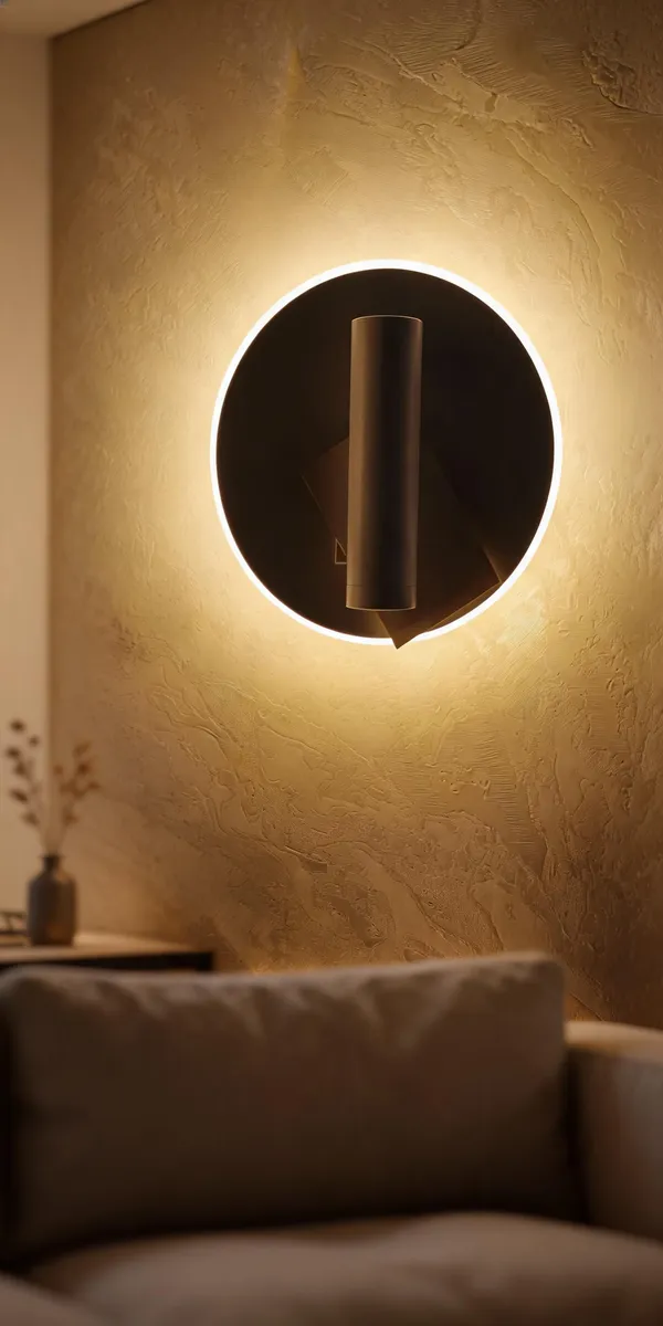 Aluminum_Modern_Backlit_Black_LED_Wall_Sconce_Cylindrical_Shade