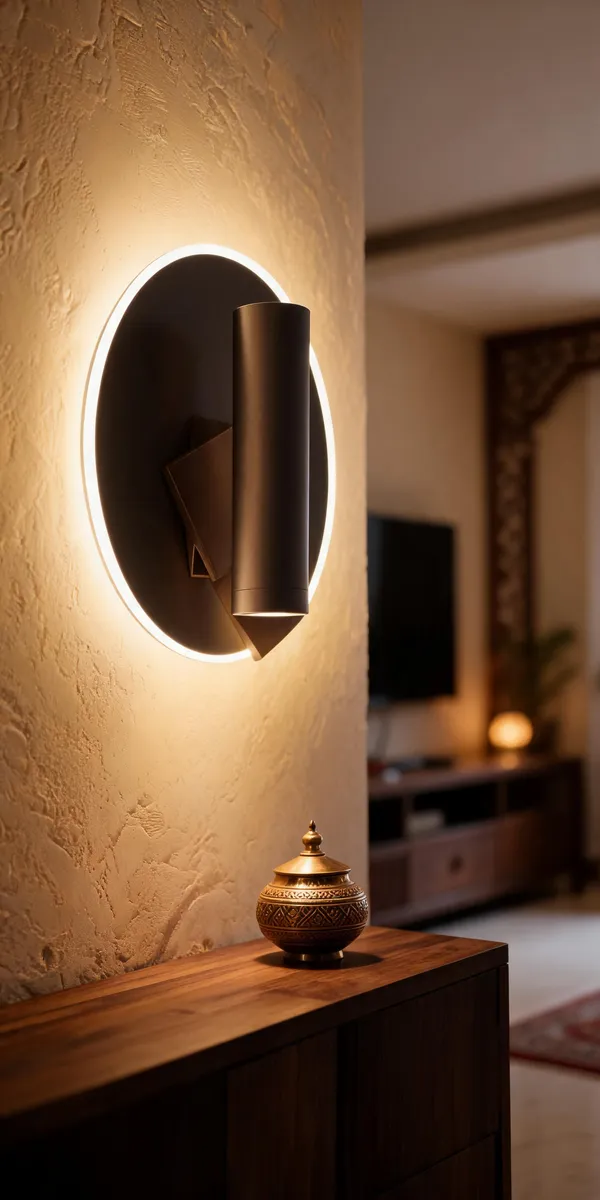 Aluminum_Modern_Backlit_Black_LED_Wall_Sconce_Cylindrical_Shade