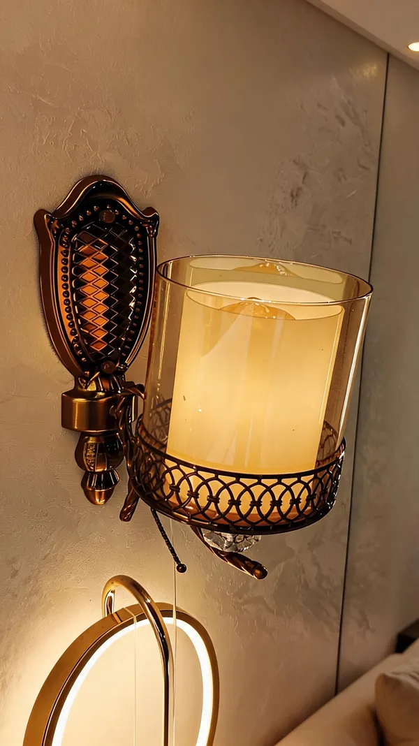 Metal_Glass_Vintage_Lattice_Bronze_Wall_Sconce_Candle_Holder