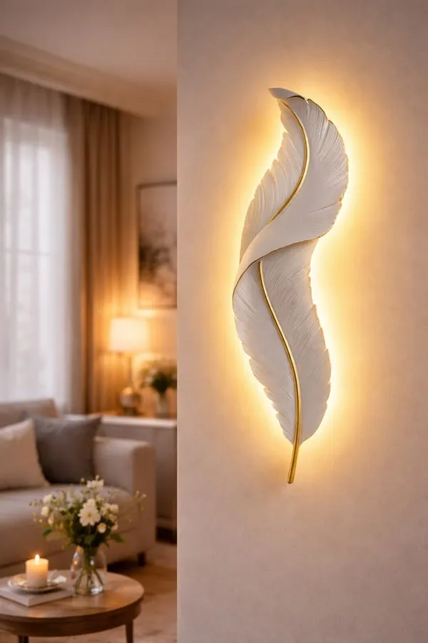 Decorative_Feather_LED_Wall_Lights_