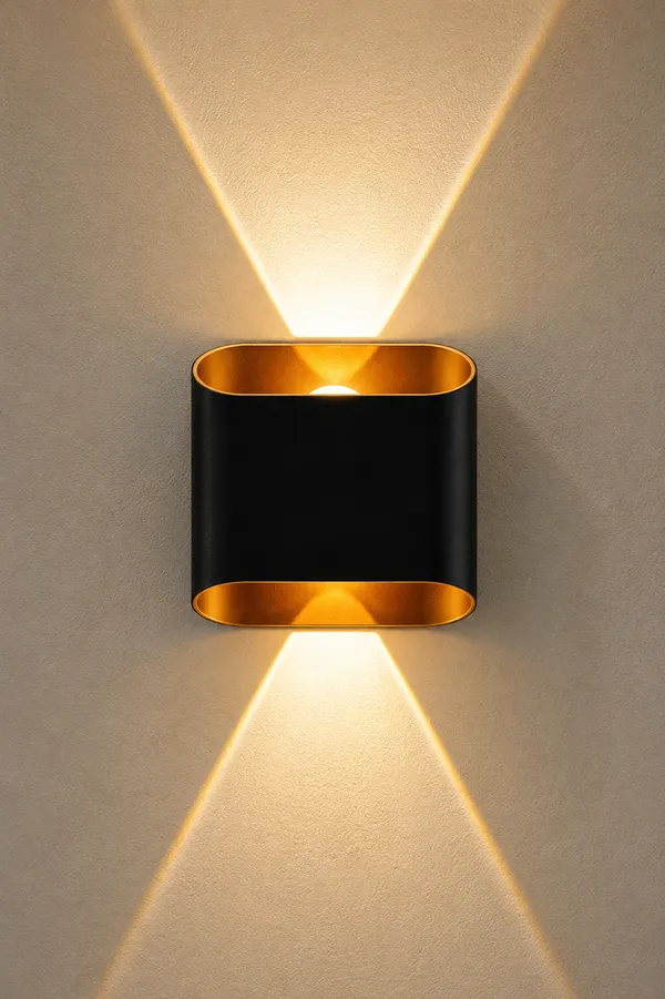 Modern_Indoor_and_Outdoor_1_LED_Both_Side_Aluminum_Black_and_Orange_Body_LED_Wall_Light