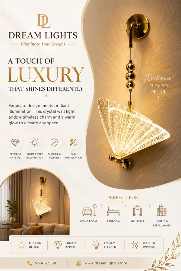 Metal_Glass_Decorative_Fan_Shaped_Gold_LED_Wall_Light