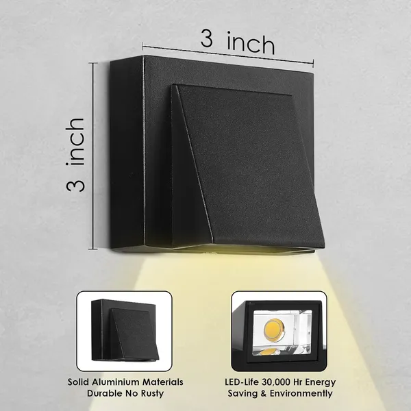 Aluminum_Modern_Square_Black_LED_Wall_Light_Single_Side