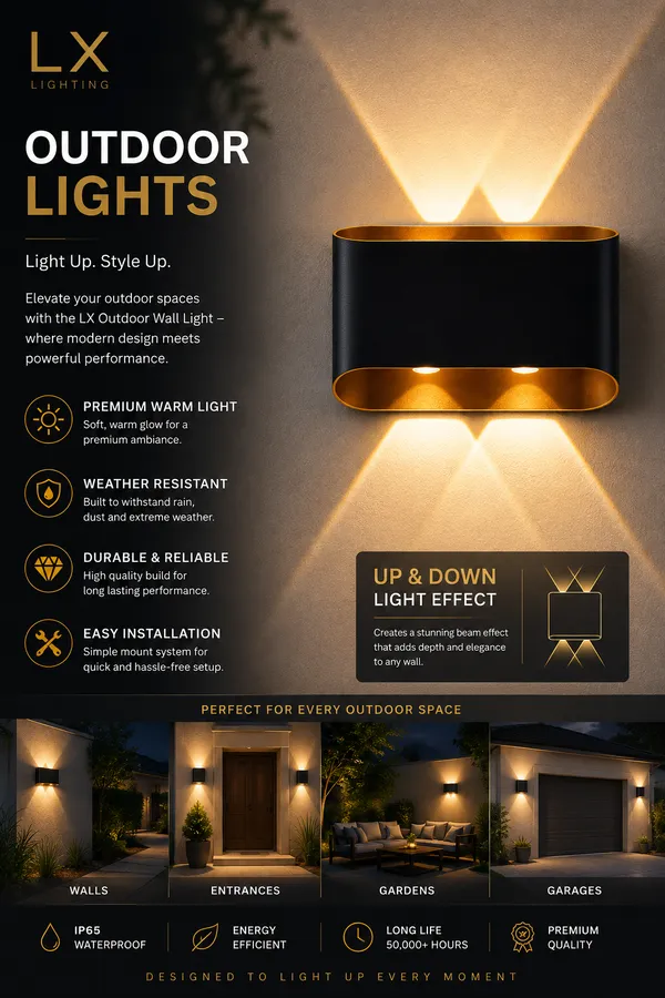 Modern_Indoor_and_Outdoor_2_LED_Both_Side_Aluminum_Black_and_Orange_Body_LED_Wall_Light