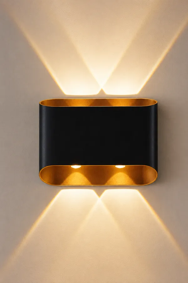 Modern_Indoor_and_Outdoor_2_LED_Both_Side_Aluminum_Black_and_Orange_Body_LED_Wall_Light