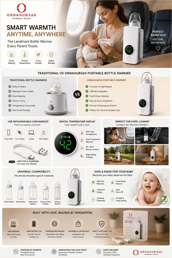 ORNAHUB360_|__Portable_Smart_Baby_Bottle_Warmer_|_USB_Rechargeable_Cordless
