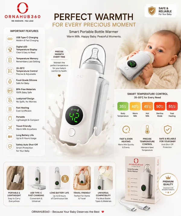 ORNAHUB360_|__Portable_Smart_Baby_Bottle_Warmer_|_USB_Rechargeable_Cordless