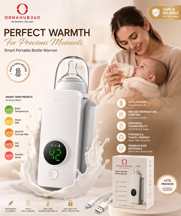 ORNAHUB360_|__Portable_Smart_Baby_Bottle_Warmer_|_USB_Rechargeable_Cordless