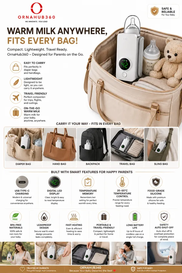 ORNAHUB360_|__Portable_Smart_Baby_Bottle_Warmer_|_USB_Rechargeable_Cordless