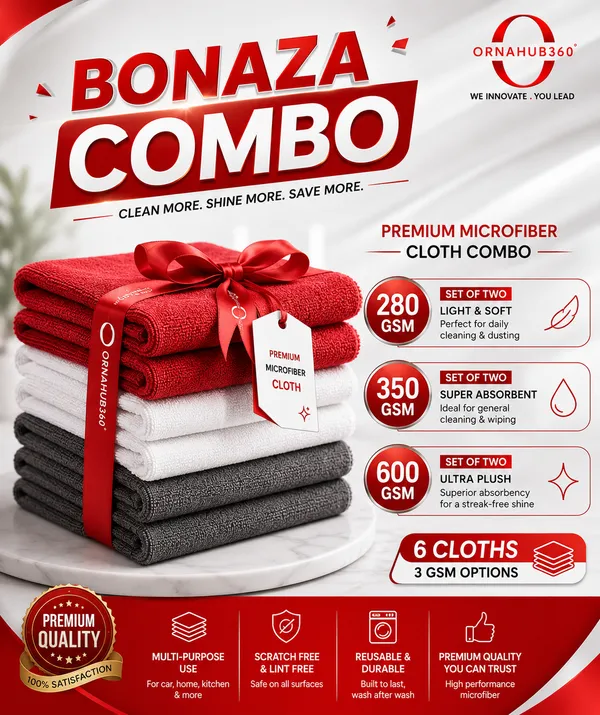 ORNAHUB360_Premium_Microfibre_Cleaning_Cloth_Combo_Pack_of_6_|_280_GSM_+_350_GSM_+_600_GSM_|_Multi-Purpose_Car,_Home_&_Kitchen_Cleaning_Cloth