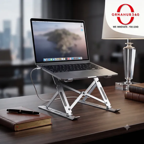ORNAHUB360_|7-Level_Adjustable_Aluminum_Laptop_Stand_|__Ergonomic_Foldable_Portable_|_MacBook,_Laptops_,_IPad