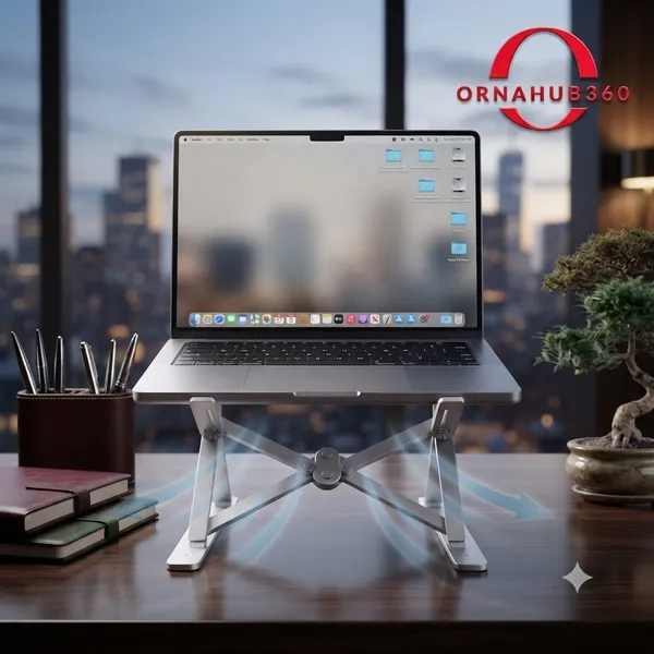 ORNAHUB360_|7-Level_Adjustable_Aluminum_Laptop_Stand_|__Ergonomic_Foldable_Portable_|_MacBook,_Laptops_,_IPad