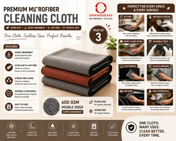 ORNAHUB360_|_Pack_of_4_|_600GSM_|__Premium_Reversible_Microfiber_Cleaning_Cloth__|_40x40_cm_|_Multicolor