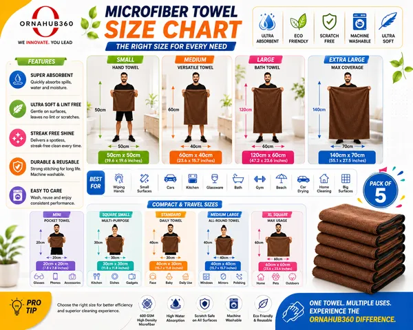 ORNAHUB360_|_Pack_of_5_|_600_GSM_|__Premium_Reversible_Microfiber_Cleaning_Cloth__|_40x40_cm_|_Multicolor