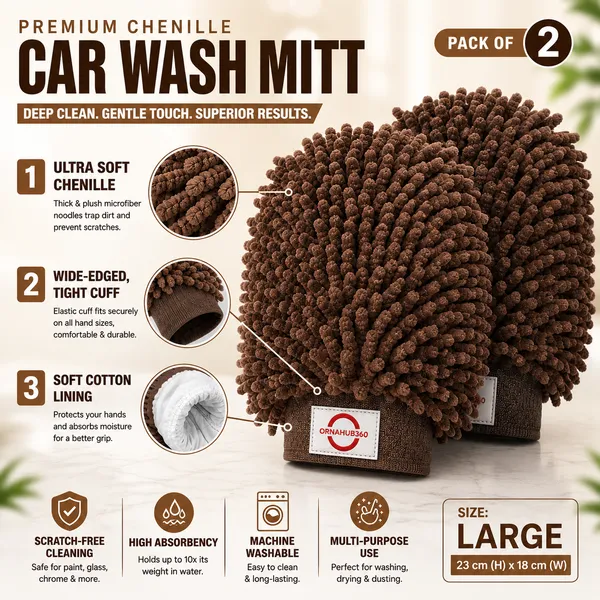 ORNAHUB360_|_Pack_of_2_|_2500_GSM|_Premium_Plush_Microfiber_Car_Household_Wash_Mitt