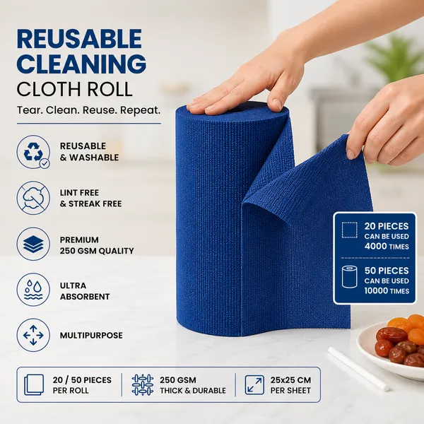 ORNAHUB360_|50_Rolls_|_250_GSM_|__Microfiber_Cleaning_Cloth__Roll_|Washable_Up_to_10000_Uses