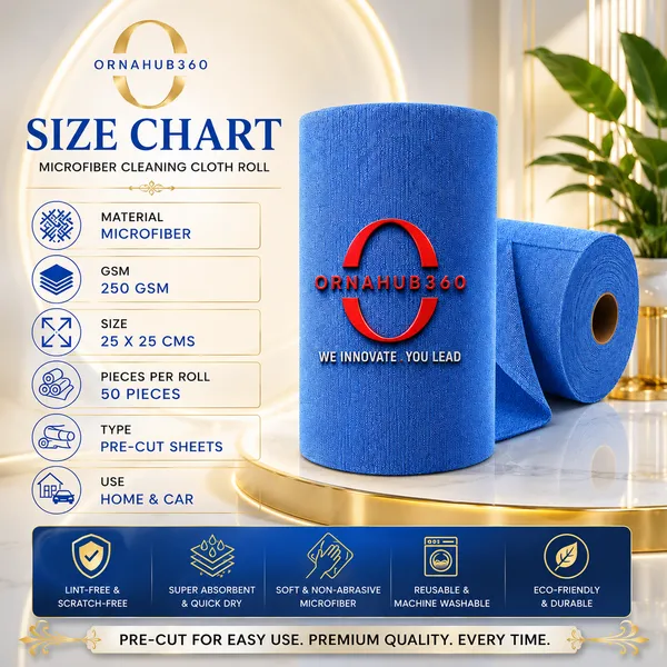 ORNAHUB360_|50_Rolls_|_250_GSM_|__Microfiber_Cleaning_Cloth__Roll_|Washable_Up_to_10000_Uses